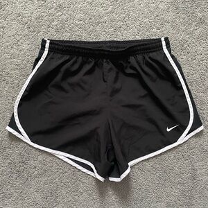 Nike Women's Black Athletic Shorts with White Trim